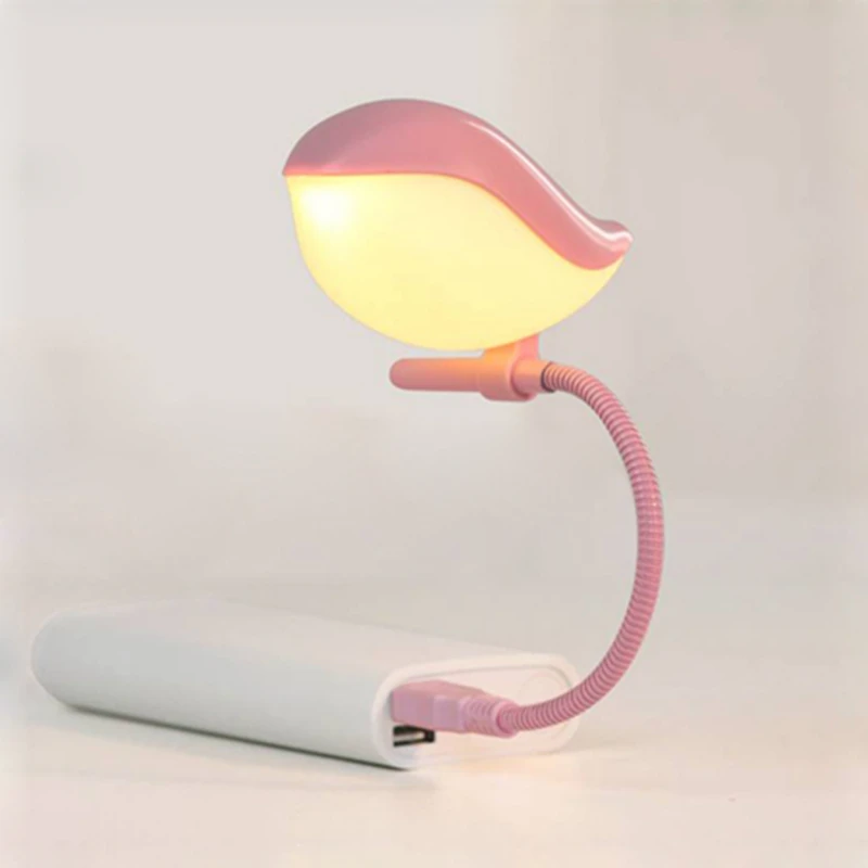 2Pcs Novelty USB Lamp Children Eye Protection Desk Lamp Lovely Bird LED