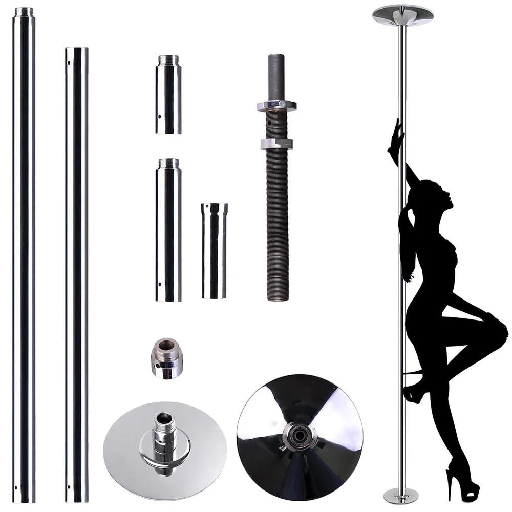 US $228.34 Professional Golden 360 Stripper Pole Dance Spin Pole Removable Home Fitness Exercise Training Pole 45mm D POLE Kit Freeshipping