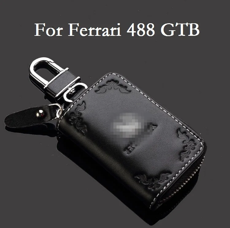 Luxury Leather Car Key Cover For Ferrari 488 Gtb Smart Key