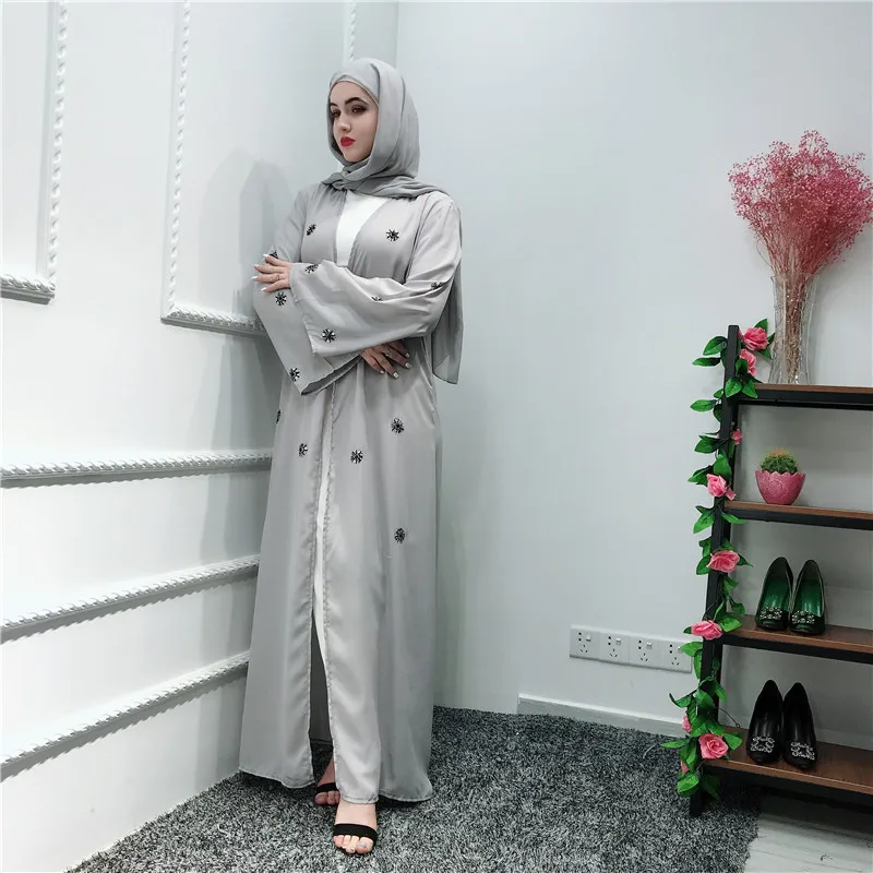 Женский кардиган abaya кимоно халат Дубай, Турция мусульманское платье хиджаб Кафтан Абая, головной платок кафтан вышивка исламский Рамадан