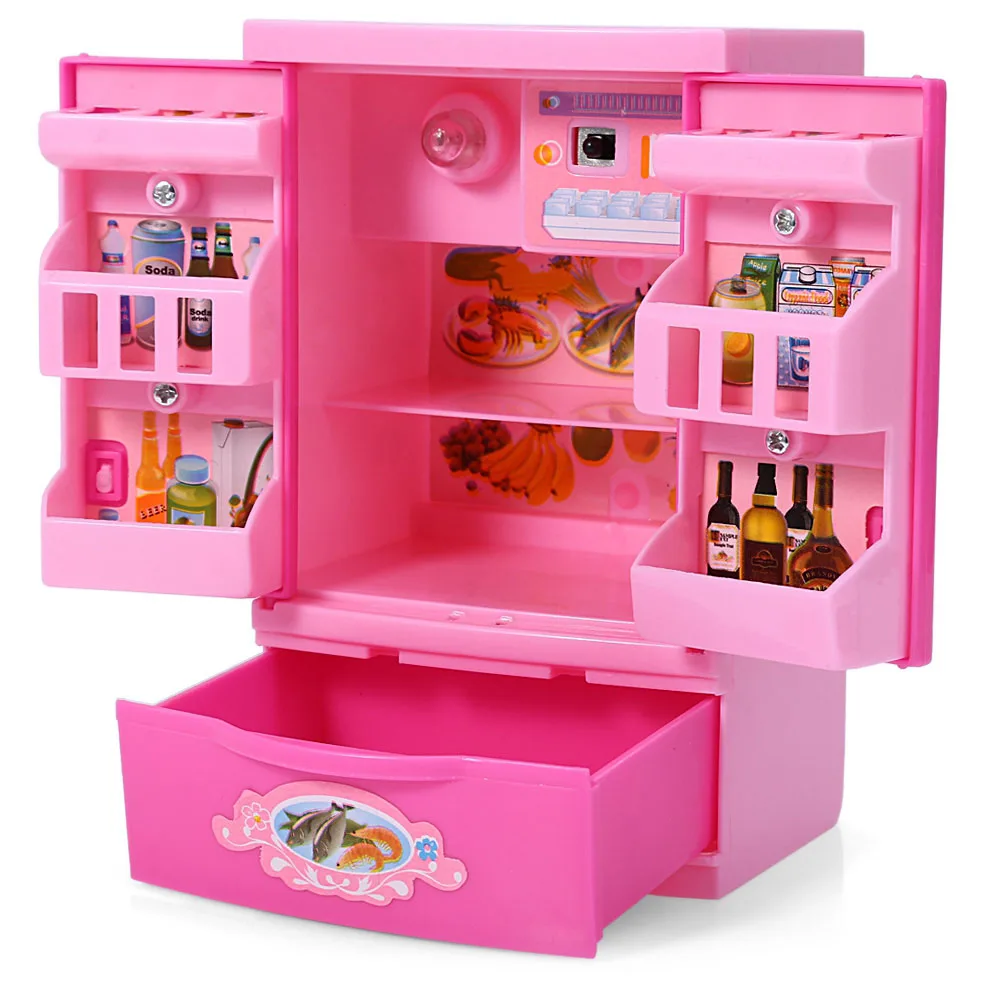 Kids Girl Toy Refrigerator Kitchen Pretend Play Educational Emulational