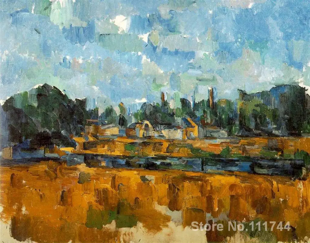 

Modern painting Riverbanks Paul Cezanne artwork for sale Handmade High quality