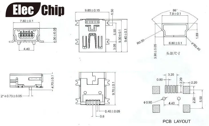 USB MINI USB   5P   5