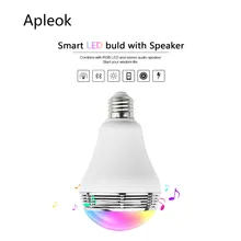 Интеллектуальная E27 лампа беспроводная Bluetooth динамик умный светодиодный светильник комбинированный Цвет Изменение Пульт дистанционного управления IOS/Android APP