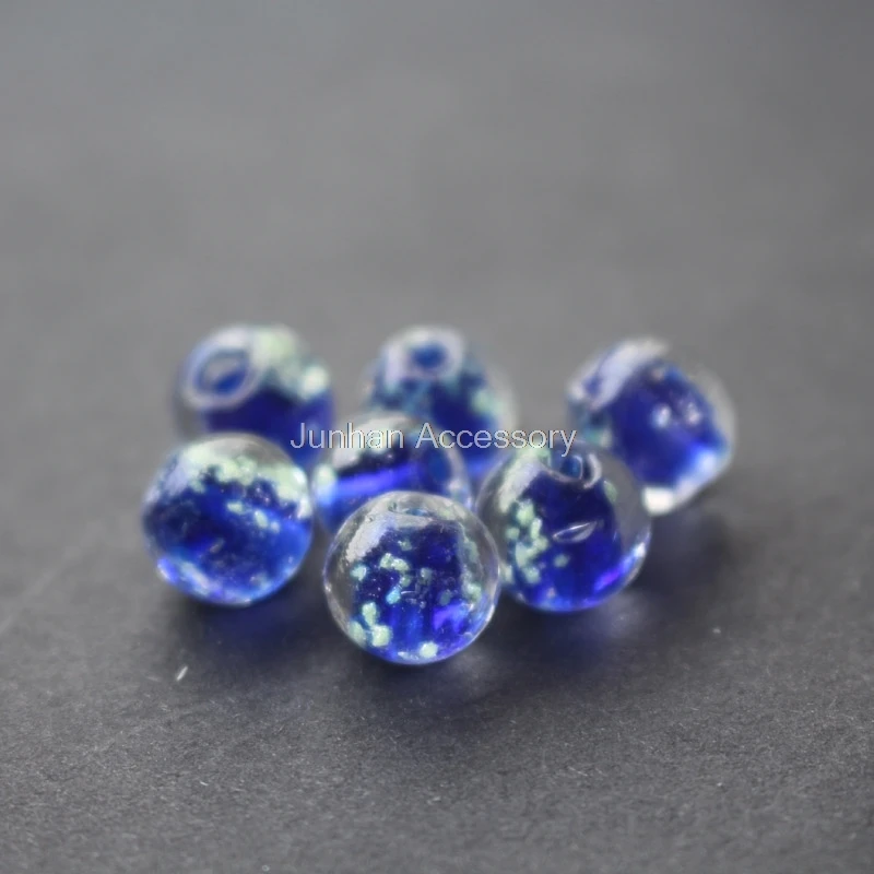 

30Pieces/Lot 8mm 10mm Luminous Lampwork Glass Beads Simply Royal blue color jewelry making