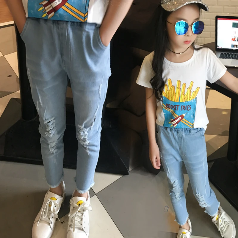 

New Arrival Baby Girls Spring Denim Jeans Girls Fashion Skinny Jeans Child Cotton Jeans Kids Casual Long Pants 6 8 10 12 14 Year