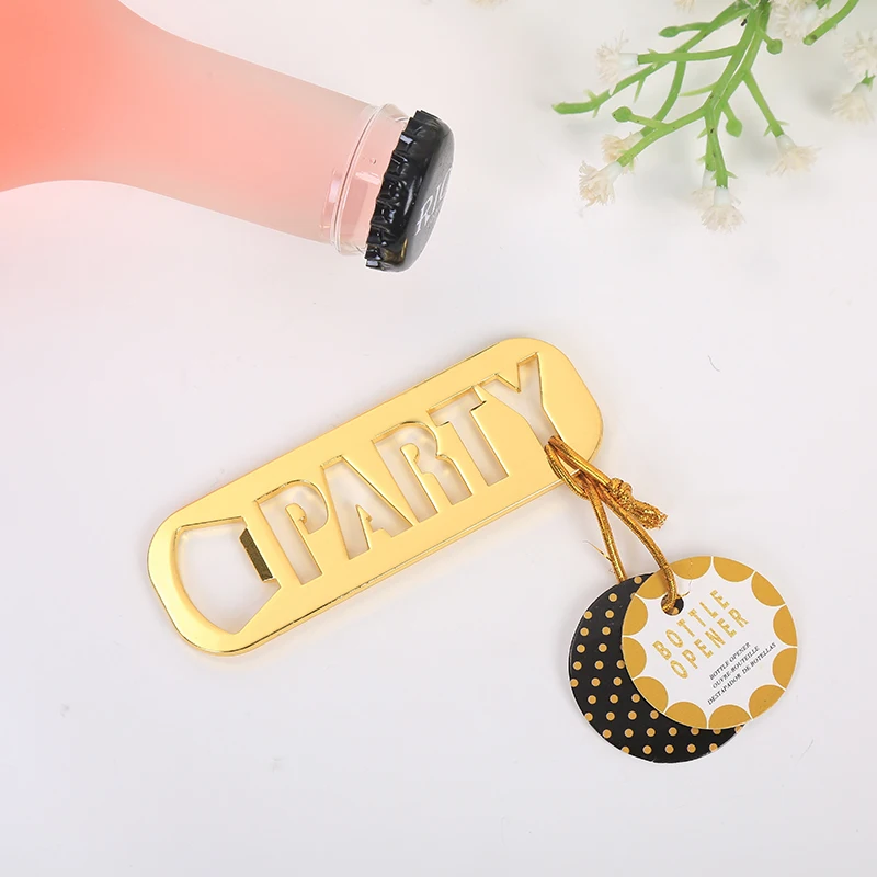 

Creative Glod Party Letter Metal Beer Bottle Opener Personalized Favors and Gifts for Party Supplies Wedding