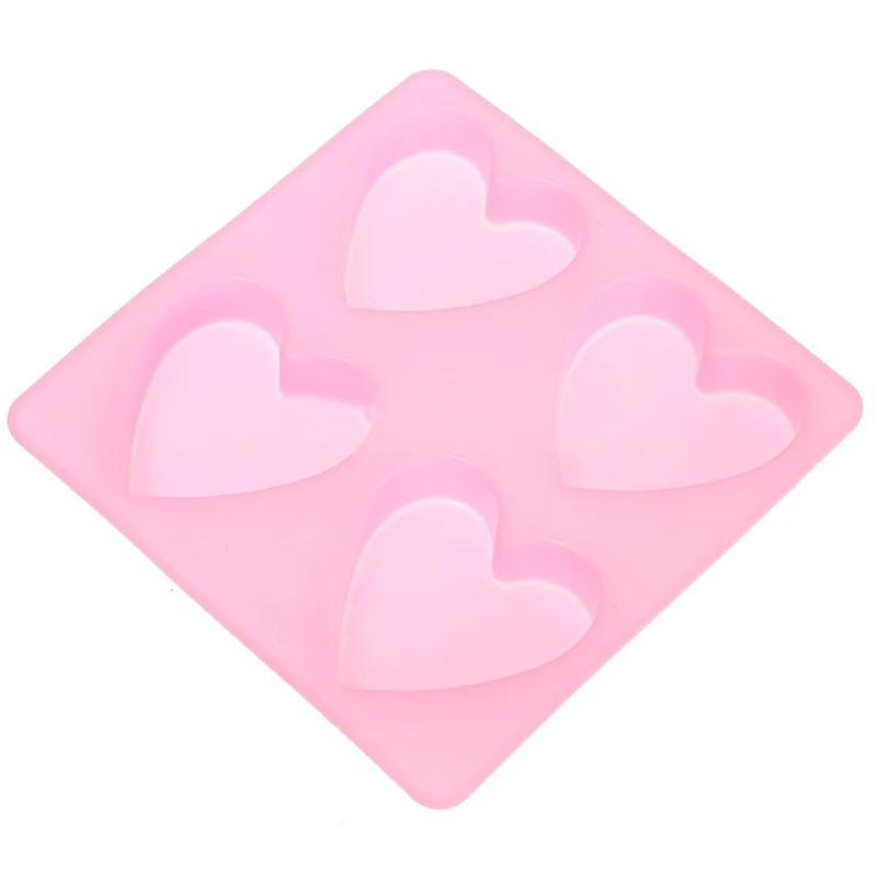 DIY 4-cell Love Heart Silicone Fondant Mold Cake Chocolate Soap Baking Mould