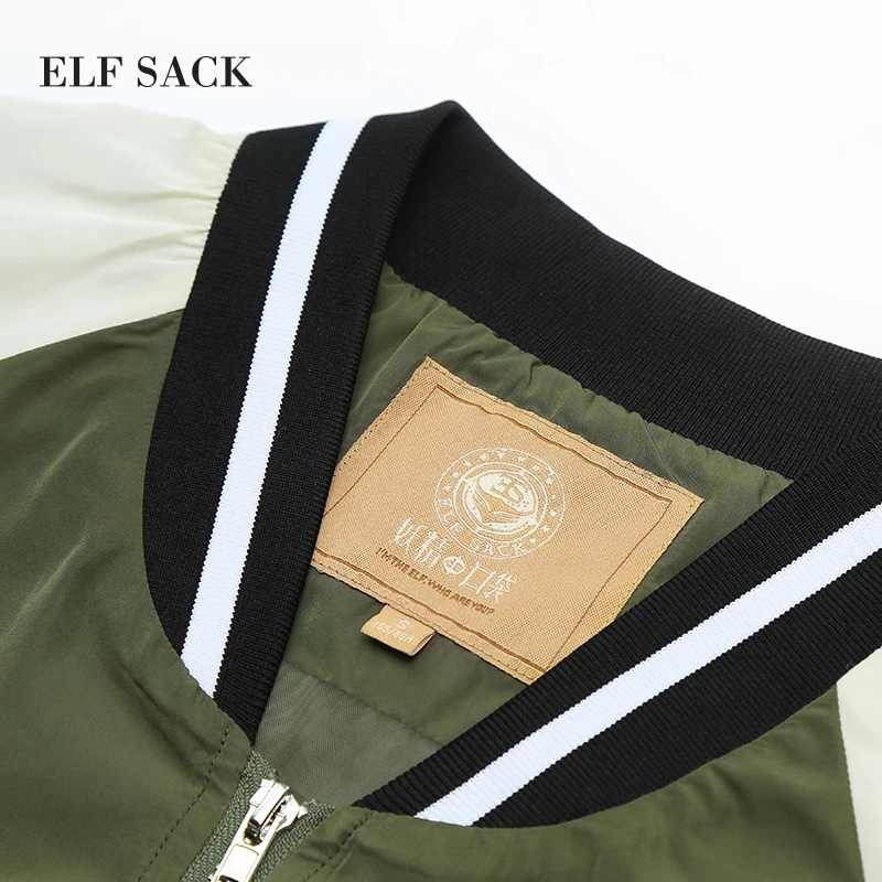 ELFSACK с принтом в виде цифр, Harajuku, женские бейсбольные Длинные куртки, женская верхняя одежда, свободные, негабаритные, прямые, на молнии, стиль летного костюма