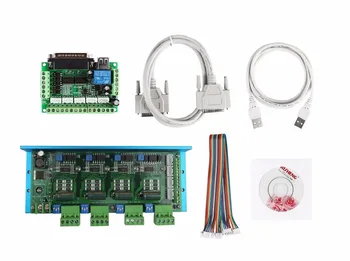 

CNC Router 4 Axis Kit, TB6600 4 Axis 4.5A Stepper Motor Driver Board+ one mach3 5 axis breakout board