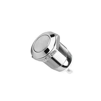 

1PC Self recovery/Self locking White Waterproof Flat Round Soldering Feet 12mm Metal Push Button Switch without Light