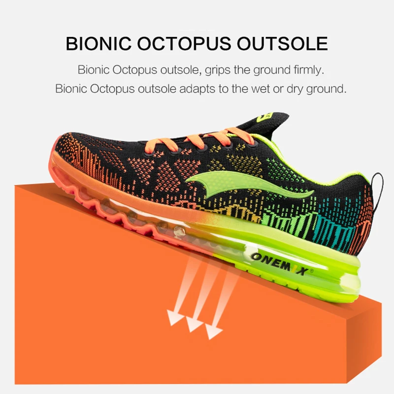 ONEMIX Men's Sport Running Shoes Music Rhythm Man Sneakers Breathable Mesh Outdoor Athletic Shoe Light Male Shoes Size EU 39-47