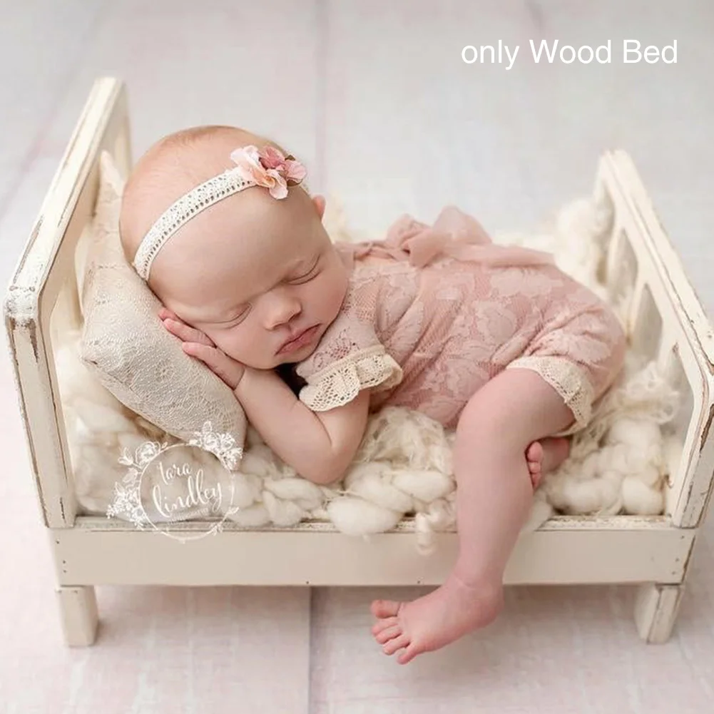  Crib Posing Detachable Studio Props Background Gift Baby Photography Photo Shoot Infant Wood Bed So