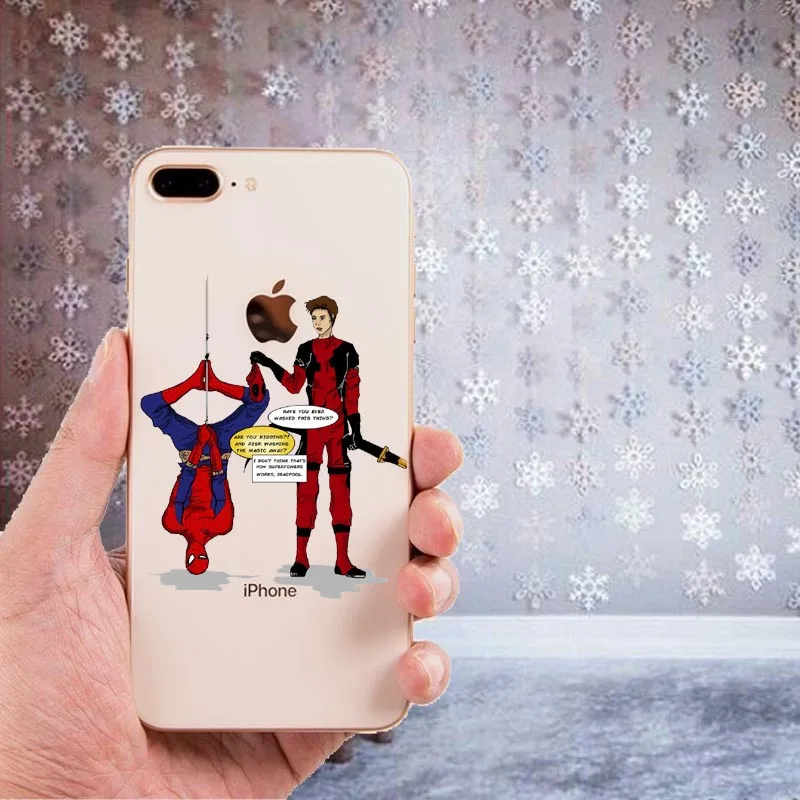 Дедпул от Marvel Wade Winston Wilson Прозрачный Силикон ТПЭ чехлы для iPhone 8 XS Max 6 6 S Plus 5 5S SE XR 10 Coque Shell - Цвет: TPU