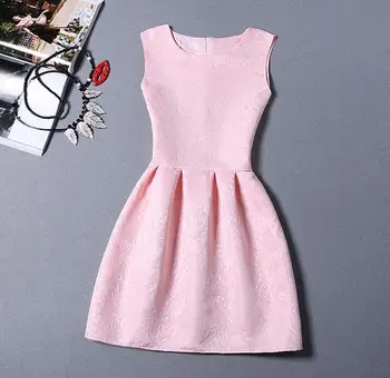 

Women Tank Dress Office Elegant Vogue Style Casual Club Female Festa Vest Vestidos Vintage Fold Waist Dresses Clothing Solid