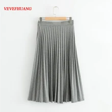 Модные юбки черный, белый цвет в полоску Высокая талия плиссированные Flare Повседневное Атлас элегантные вечерние империи одежда Bodycon дамы Vestidos