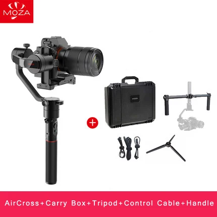 MOZA Aircross 3-х осевой ручной шарнирный стабилизатор для камеры GoPro до 1,8 кг DSLR Камера S ony A6000 RX100 A7 серии Pana GH5 GH4 - Цвет: with handhle