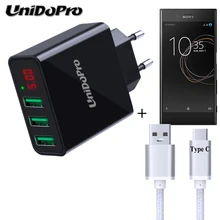 Unidopro штепсельная вилка европейского стандарта 3-Порты и разъёмы USB Wall Зарядное устройство адаптер& USB-C 3,1 кабель для Sony Xperia XZ Премиум G8141 G8142 AC дорожное Сетевое зарядное устройство