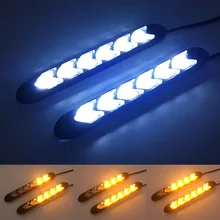 2x Водонепроницаемый Автомобильный светодиодный светильник, светодиодный дневной светильник, лампа для глаз, DRL, динамический сигнал поворота, дневной ходовой светильник