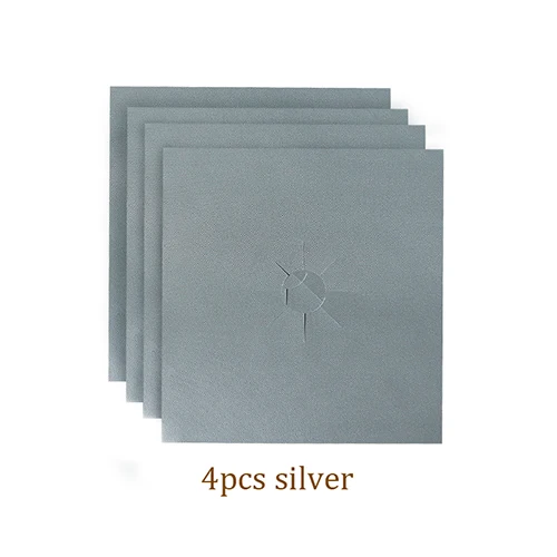 4pcs Silver 4 шт./компл. газовая плита Плита защитные крышки/вкладыш очистить коврик Кухня газовая плита протектор Кухня аксессуары - Цвет: 4pcs Silver