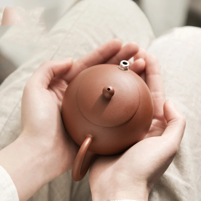 200cc Zisha pot pure hand-made small teapot authentic original mine Dahongpao tea set home Antique pot master handmade authentic