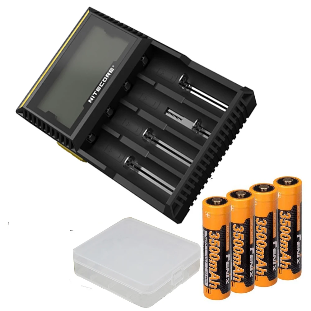 Bundle: NITECORE D4 Digicharger Battery Charger with 4x 3500mAh 18650 Batteries and battery case | Освещение