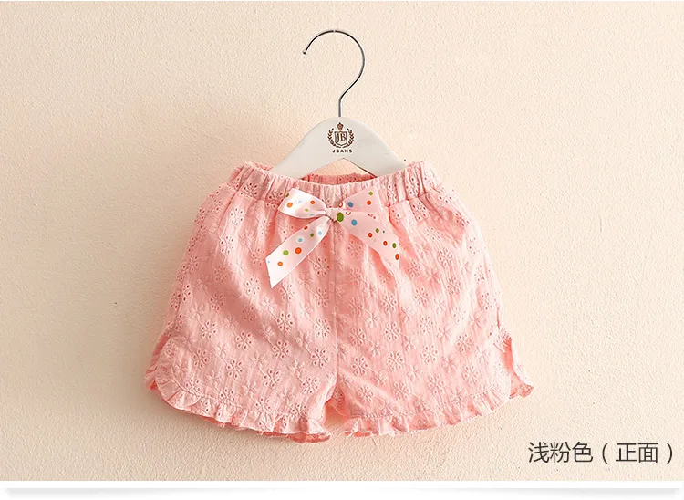 2018 Casual Child Kids Fashion Cotton Lace Embroidery Flower Bow Decoration Ruffle Sports Beach Girls Summer Shorts 2-10 Years (1)