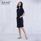 Save 35.66 on XianRan 2016 Women Dress Summer Loose Dresses Short Sleeves Cotton Plus Size Dresses Free Shipping