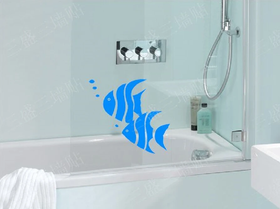 2016 Wall Decor Tropical Fish Wall Arts Bathroom Glass Make Up