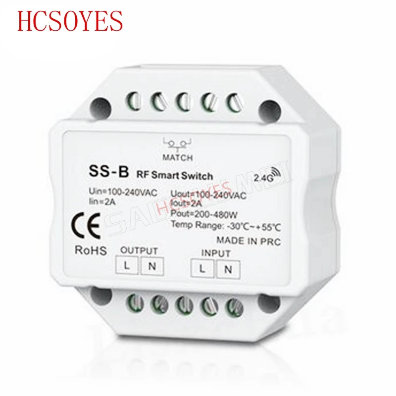 Флюоресцентный умный выключатель выход 100 240VAC 2A 480W RF с релейным выходом|Диммеры| |