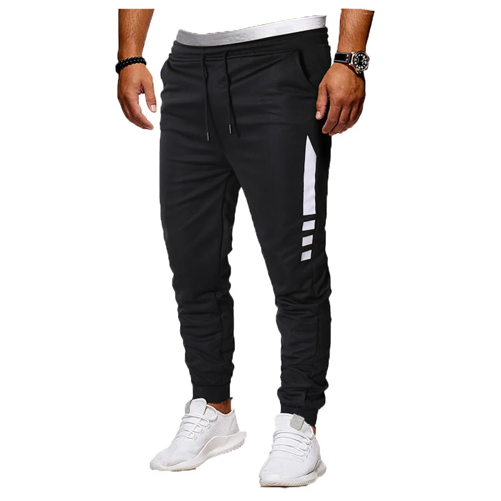 Men Pants Hip Hop Harem Joggers Pants New Male Trousers Mens Joggers Solid Multi-pocket Pants Sweatpants Side stripe M-5XL 5.8A