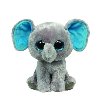 

6" Glider Glamour Big Eyes Stuffed Animals Plush Toys Dolls Gray Elephant Ty25