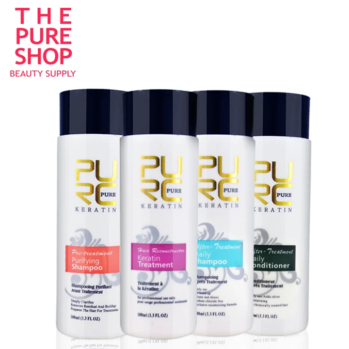 

Brazilian keratin treatment hot sale 100ml x 4 pcs set for keratin hair straightening free shipping keratin treatment reviews
