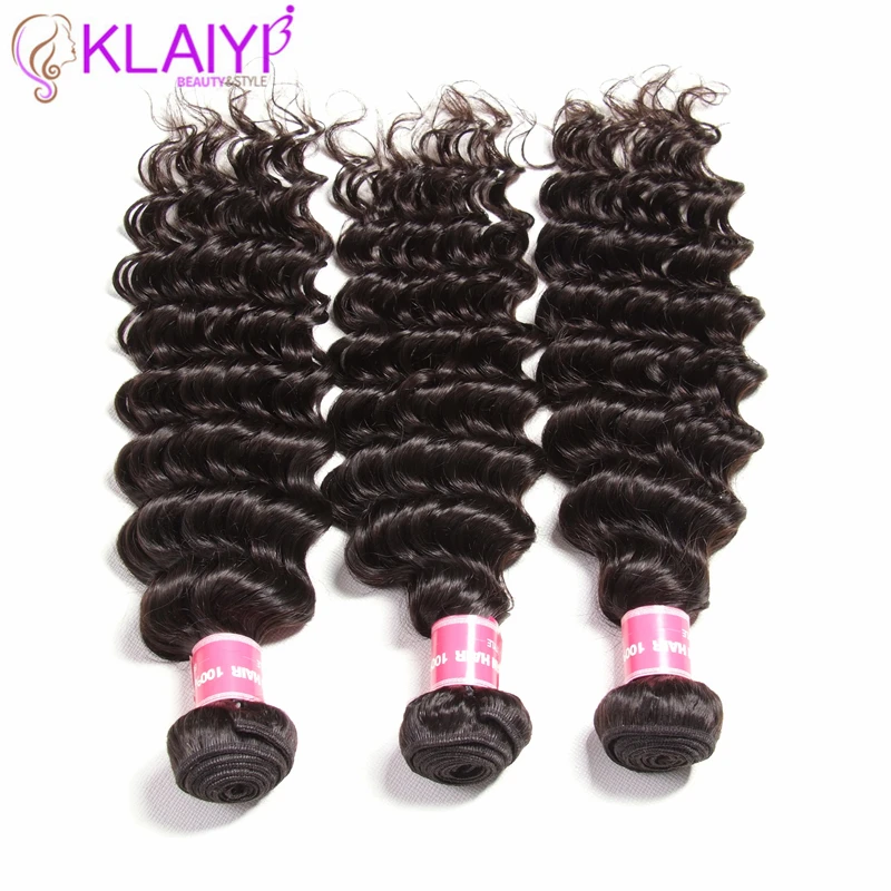 Klaiyi Brazilian Hair Bundles Deep Wave 12-26 Inch Remy Hair 3 Bundles Natural Color Can Be Dyed All Colors 100% Human Hair Klaiyi Brazilian Hair Bundles Deep Wave 12-26 Inch Remy Hair 3 Bundles Natural Color Can Be Dyed All Colors 100% Human Hair