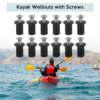 

12 Set Well Nuts Blind Fastener Windscreen Rivet Fishing Kayak High Quality Kayak Canoe Boat Marine with Screw M4/M5/M6 Well Nut