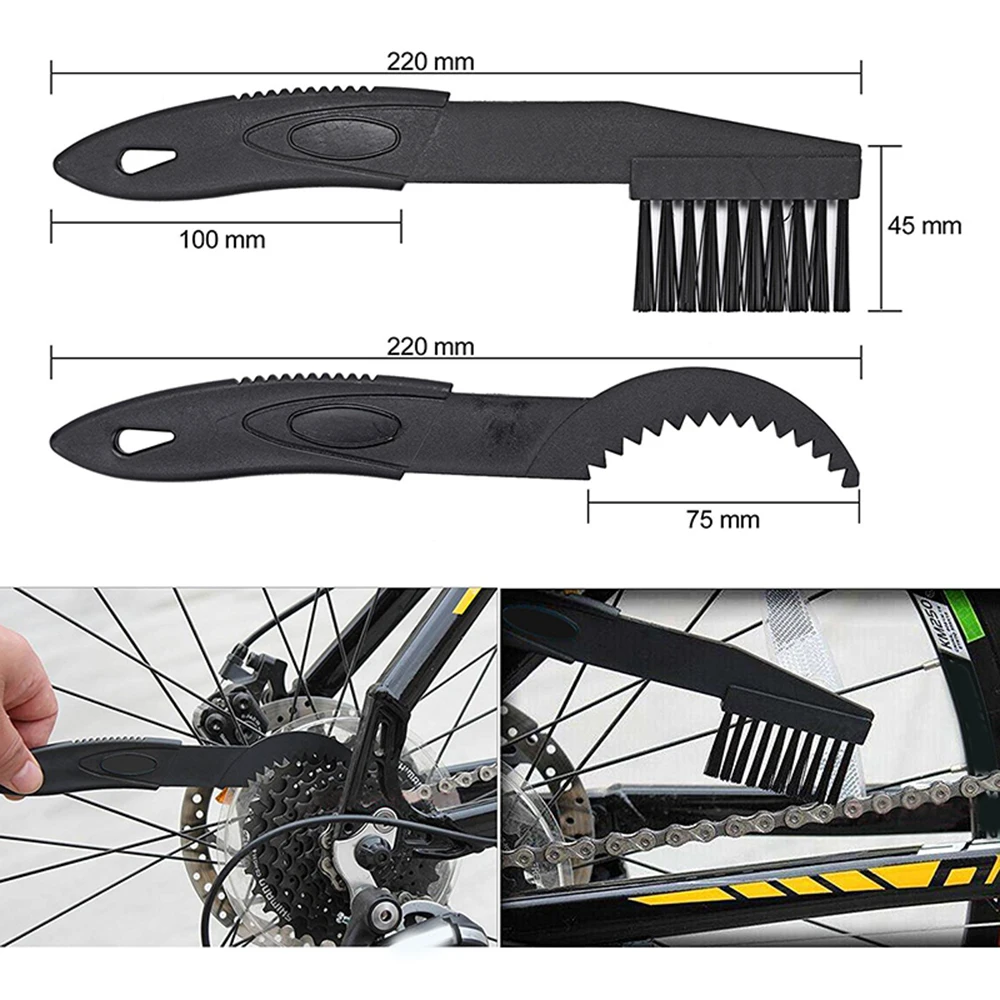 Cheap 3pcs/set Portable Bicycle Chain Cleaner Bike Clean Machine Scrubber Wash Tool Mountain Road Bike Cycling Cleaning Tool 12