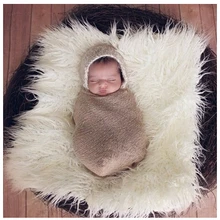 Искусственный мех одеяло, корзина, наполнитель монгольский мех Подставки для фотографий новорожденных Подставки для фотографий с мехом шерстяной коврик фон ковер 50X60 см