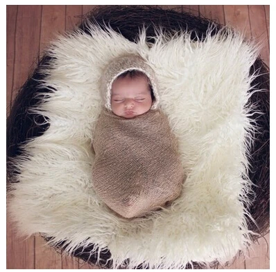 

Faux Fur Blanket Basket Stuffer Mongolia Fur Photography Props Newborn Photography Props Fur wool Mat Background carpet 50X60cm