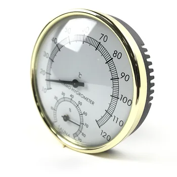 

Stainless Steel Case Steam Room Thermometer Hygrometer Bath Sauna Indoor