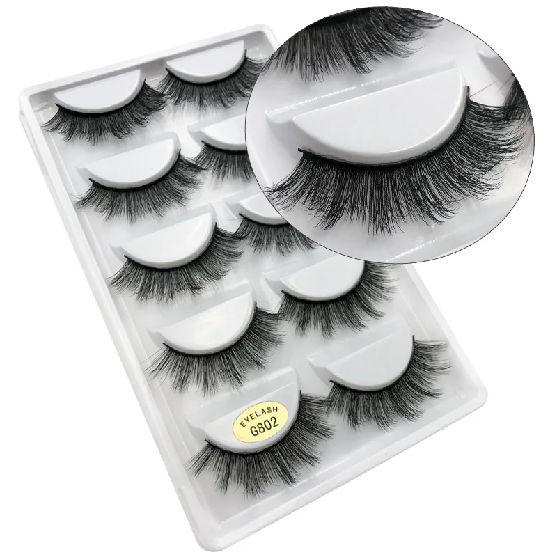 50 pairs natural long false eyelashes mink eyelashes makeups cruelty free lashes fake lash eyelash extension faux cils G803