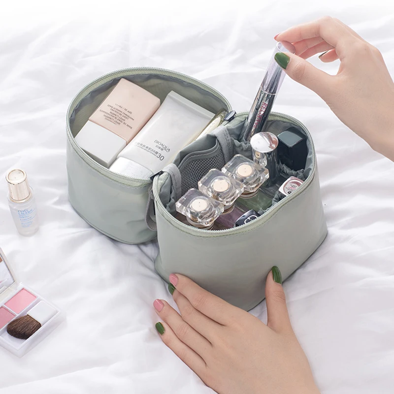 

Women's Nylon Makeup Bags Travel Beauty Lipstick Perfume Cosmetic Case Zipper Toiletries Storage Pouch Organizer Accessories