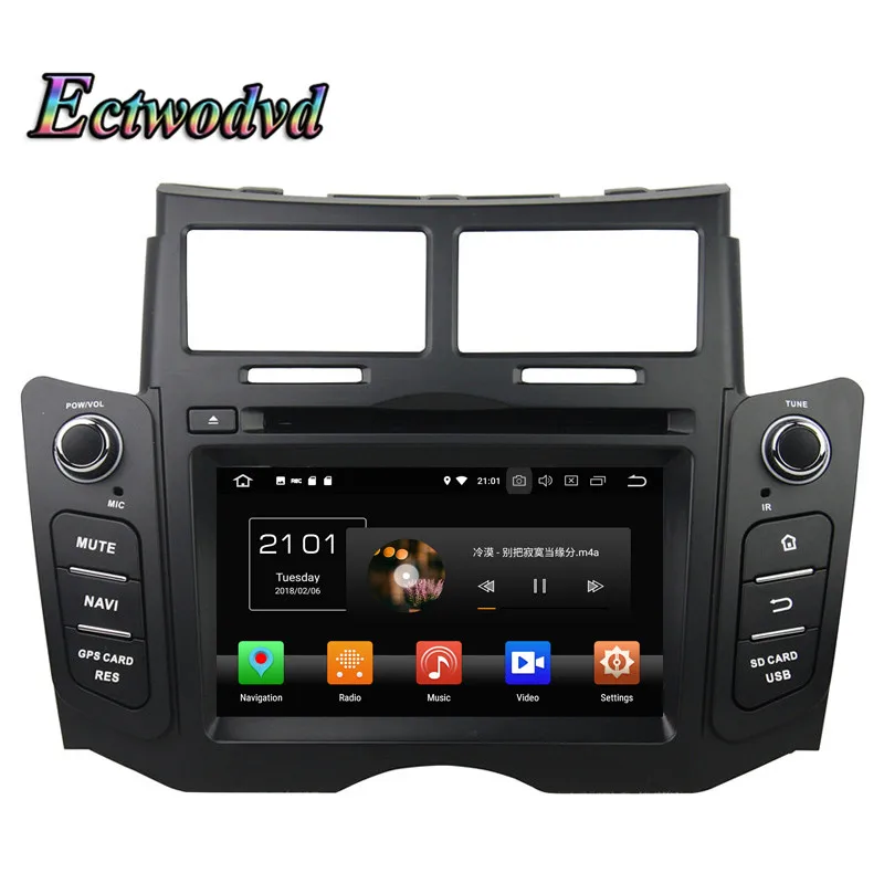 Clearance Ectwodvd Octa Core 4G RAM 64G ROM Android 9.0 Car Multimedia DVD Player GPS HeadUnit For Toyota Yaris 2005 2006 2007 2008-2011 4