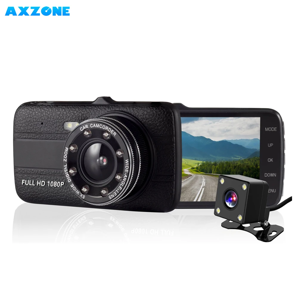 Автомобильный видеорегистратор AXZONE T2S с ночным видением 8 светодиодами 1080P Full
