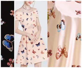 

150 cm stretch printed fabric meter twill scarf dress butterfly fabric material spandex fabric wholesale cloth child fabrics