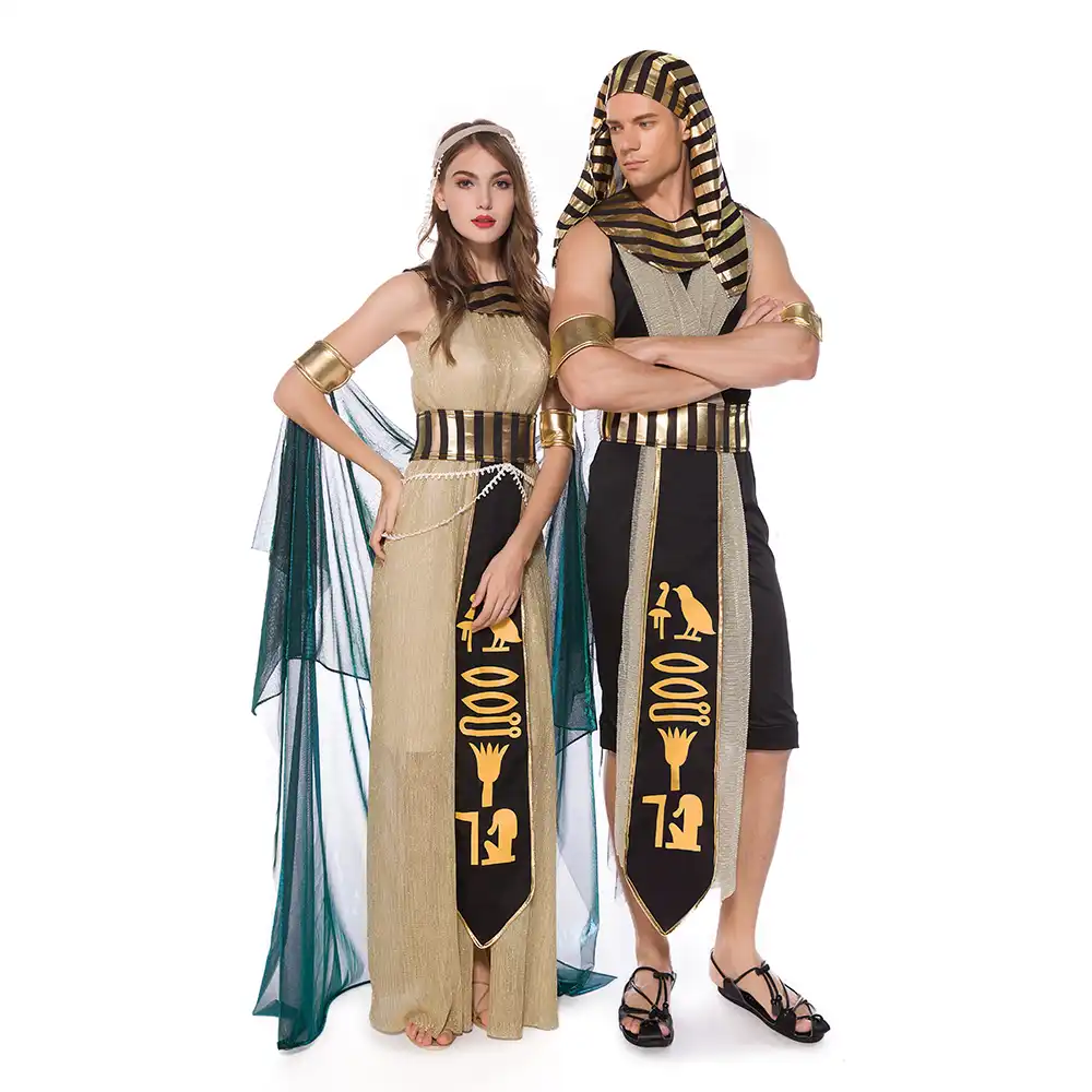 Mens 5 Piece Egyptian Pharaoh Historical Fancy Dress Costume Outfit M L XL