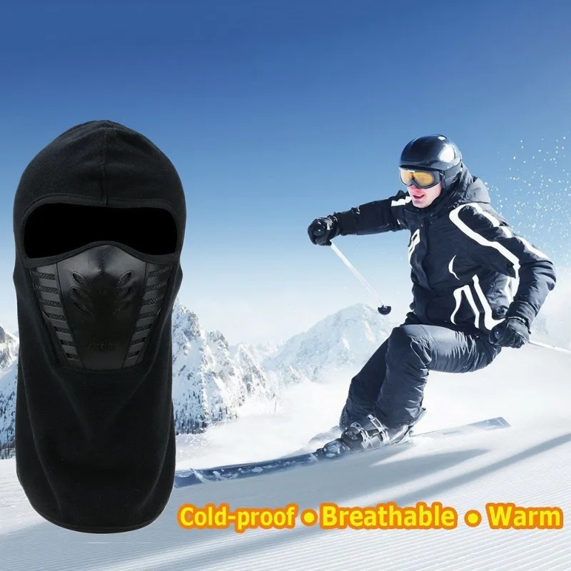 Уличная зимняя теплая велосипедная альпинистская Лыжная Ветрозащитная маска для лица с угольным фильтром теплая Теплая Флисовая Балаклава защита для головы