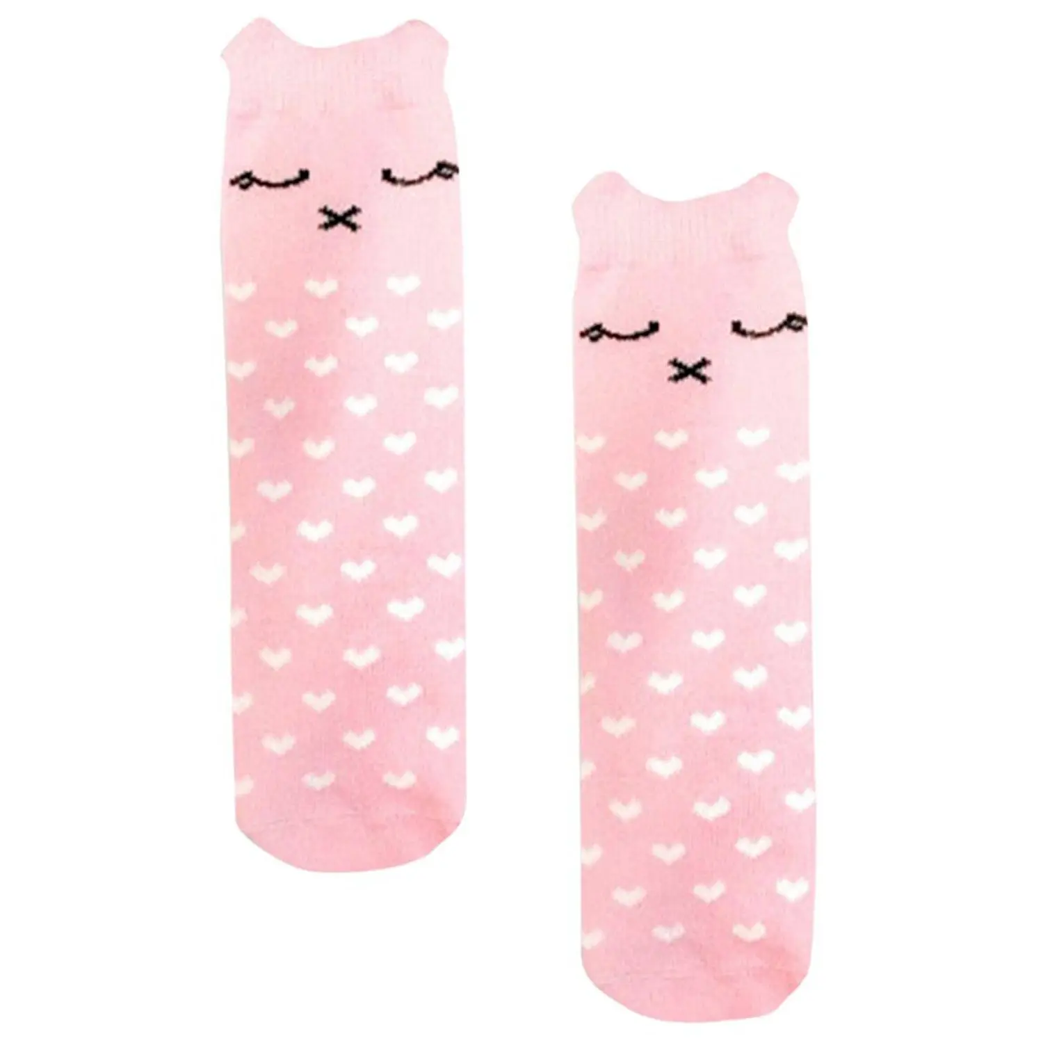 

Baby Girl Boy Kids Cartoon Socks Combed cotton Anti-slip Socks 2-4Y pink