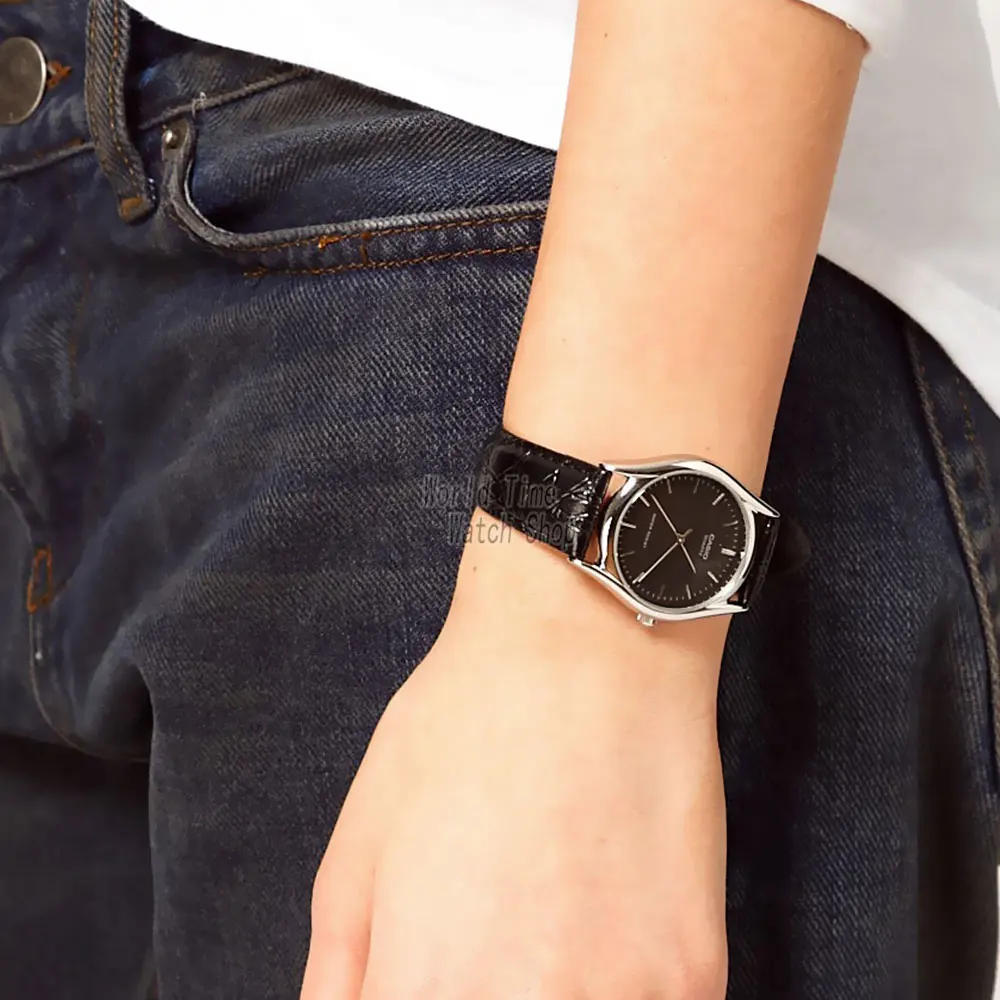 Casio watch Elegant simple retro pointer belt ladies watch LTP-1094E-7B