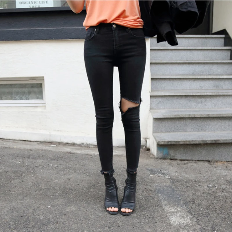 Spring Summer Irregular Stretch Ripped Holes Denim Jeans Women Skinny Tassel High Waist Pants Capris Female Pencil Jeans 2019 Spring Summer Irregular Stretch Ripped Holes Denim Jeans Women Skinny Tassel High Waist Pants Capris Female Pencil Jeans 2019