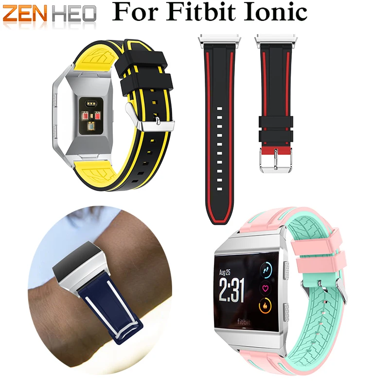

ZENHEO Replacement Silicone Sport Watch Bands Bracelet For Fitbit Ionic Smart Watch Strap Adjustable Wristband Bangle Accessory